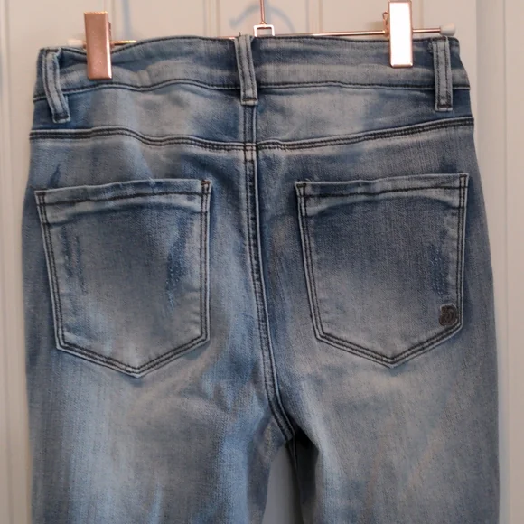 Distress raw hem hi rise jeans - Picture 5 of 6